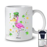 Personalized Custom Name Flamingo Eating Nacho; Joyful St. Patrick's Day Shamrocks Food T-Shirt