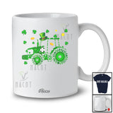 Personalized Custom Name Shamrock Tractor Shape; Amazing St. Patrick's Day Irish Driver T-Shirt