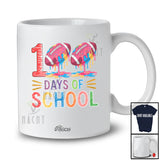 Personalized Custom Name 100 Days Of School; Lovely 100th Day Football Player; Students Teacher T-Shirt