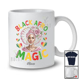 Personalized Custom Name Black Afro Magic; Amazing Black History Month African Women Afro T-Shirt