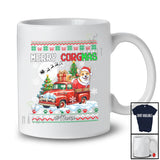 Personalized Custom Name Merry Corgmas; Lovely Christmas Sweater Corgi On Pickup Truck T-Shirt
