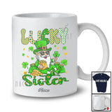 Personalized Custom Name Lucky Sister; Lovely St. Patrick's Day Gnome Shamrock; Irish Family T-Shirt