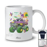 Personalized Custom Name Gnome On Monster Truck; Lovely Mardi Gras Beads Monster Truck Driver T-Shirt