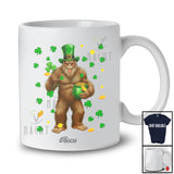 Personalized Custom Name Leprechaun Bigfoot Holding Shamrock; Humorous St. Patrick's Day Irish T-Shirt