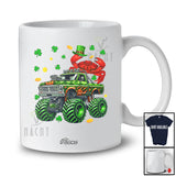 Personalized Custom Name Crab On Monster Truck; Joyful St. Patrick's Day Shamrock Sea Animal T-Shirt