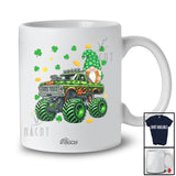 Personalized Custom Name Gnome On Monster Truck; Joyful St. Patrick's Day Shamrock Gnomes T-Shirt