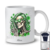 Personalized Custom Name Skull Skeleton Girls Women; Awesome St. Patrick's Day Irish Shamrocks T-Shirt