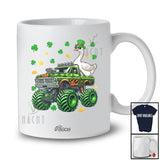Personalized Custom Name Goose On Monster Truck; Joyful St. Patrick's Day Shamrock Farm Animal T-Shirt