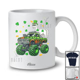 Personalized Custom Name Horse On Monster Truck; Joyful St. Patrick's Day Shamrock Farm Animal T-Shirt