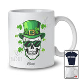 Personalized Custom Name Skull Sunglasses Boys Men; Scary St. Patrick's Day Shamrock Irish T-Shirt
