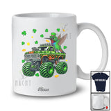 Personalized Custom Name Hummingbird On Monster Truck; Joyful St. Patrick's Day Shamrock Bird T-Shirt