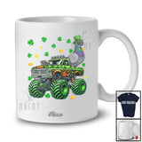 Personalized Custom Name Pigeon On Monster Truck; Joyful St. Patrick's Day Shamrock Bird T-Shirt
