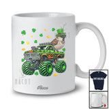 Personalized Custom Name Sparrow On Monster Truck; Joyful St. Patrick's Day Shamrock Bird T-Shirt
