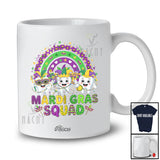Personalized Custom Name Mardi Gras Squad; Lovely Beads Rainbow Three Teeth; Dental Dentist T-Shirt