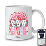 Personalized Custom Name Valentine Squad; Lovely Rainbow Three Teeth Heart; Dental Dentist T-Shirt
