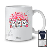 Personalized Custom Name Three Teeth With Heart; Lovely Valentine's Day Rainbow; Dental Dentist T-Shirt