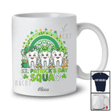 Personalized Custom Name St. Patrick's Day Squad; Lovely Rainbow Three Teeth; Dental Dentist T-Shirt