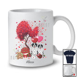 Personalized Custom Name Couple Landseers With Hearts Tree; Lovely Valentine Heart Flowers T-Shirt