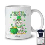 Personalized Custom Name Happy St. Patrick's Day; Adorable Shamrock American Shorthair Owner T-Shirt