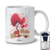 Personalized Custom Name Couple Cockapoo With Hearts Tree; Lovely Valentine Heart Flowers T-Shirt