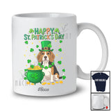 Personalized Custom Name Happy St. Patrick's Day; Adorable Irish Shamrock Beagle Owner Lover T-Shirt