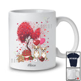 Personalized Custom Name Couple Chihuahua With Hearts Tree; Lovely Valentine Heart Flowers T-Shirt