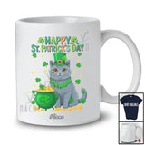 Personalized Custom Name Happy St. Patrick's Day; Adorable Shamrock British Shorthair Owner T-Shirt