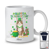 Personalized Custom Name Happy St. Patrick's Day; Adorable Irish Shamrock Maine Coon Owner T-Shirt