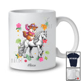 Personalized Custom Name Hawaiian Groundhog Riding Horse; Lovely Flowers Floral Farmer T-Shirt