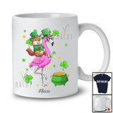 Personalized Custom Name Groundhog Riding Flamingo; Joyful St. Patrick's Day Shamrock Animal T-Shirt