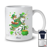 Personalized Custom Name Groundhog Riding Unicorn; Joyful St. Patrick's Day Shamrock T-Shirt