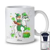 Personalized Custom Name Groundhog Riding Horse; Joyful St. Patrick's Day Shamrock Farmer T-Shirt