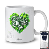 Personalized Custom Name Happy St. Patrick's Day; Lovely Shamrocks Heart Shape; Irish Family T-Shirt
