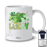 Personalized Custom Name Lucky; Awesome St. Patrick's Day Leopard Hearts Shamrock; Irish Family T-Shirt