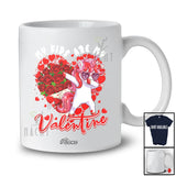 Personalized Custom Name My Kids Are Valentine; Lovely Dabbing Unicorn; Hearts Shape Family T-Shirt