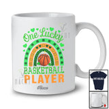Personalized Custom Name One Lucky Basketball Player; Joyful St. Patrick's Day Sport Rainbow T-Shirt
