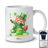 Personalized Custom Name Dabbing Red Panda With Horseshoe; Joyful St. Patrick's Day Wild Animal T-Shirt