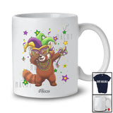 Personalized Custom Name Dabbing Red Panda Mardi Gras Mask Beads; Joyful Wild Animal Parades T-Shirt