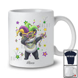 Personalized Custom Name Dabbing Panda Mardi Gras Mask Beads; Joyful Wild Animal Parades T-Shirt