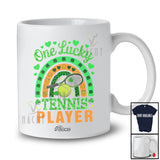 Personalized Custom Name One Lucky Tennis Player; Joyful St. Patrick's Day Sport Rainbow T-Shirt