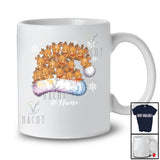 Personalized Custom Name Reindeer Santa Hat Shape; Awesome Christmas Snow Pajama Family T-Shirt