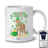 Personalized Custom Name Happy St. Patrick's Day; Adorable Irish Shamrocks Cheetah; Wild Animal T-Shirt