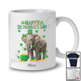 Personalized Custom Name Happy St. Patrick's Day; Adorable Irish Shamrocks Elephant; Wild Animal T-Shirt