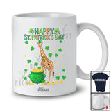 Personalized Custom Name Happy St. Patrick's Day; Adorable Irish Shamrocks Giraffe; Wild Animal T-Shirt