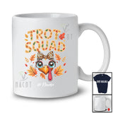 Personalized Custom Name Trot Squad; Humorous Thanksgiving Running Turkey Face; Girls Runner T-Shirt
