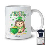 Personalized Custom Name Happy St. Patrick's Day; Adorable Irish Shamrocks Hedgehog; Wild Animal T-Shirt