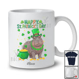 Personalized Custom Name Happy St. Patrick's Day; Adorable Irish Shamrocks Hippo; Wild Animal T-Shirt