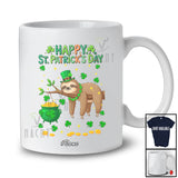 Personalized Custom Name Happy St. Patrick's Day; Adorable Irish Shamrocks Sloth; Wild Animal T-Shirt