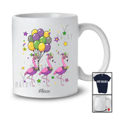Personalized Custom Name Three Mardi Gras Flamingos; Lovely Mardi Gras Mask Flamingos Parades T-Shirt