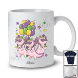 Personalized Custom Name Three Mardi Gras Axolotls; Lovely Mardi Gras Mask Axolotls Parades T-Shirt